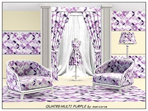 Sims 3 — Quatre_Multi Purple_marcorse by marcorse — Geometric pattern: multiple quatrefoil design in shades of purple