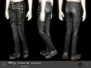 Sims 3 — Bottom My rock star  by Shushilda2 — Set of clothes for a rock star! - New mesh - 3 recolorable channels - Low