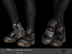 Sims 3 — Shoes My rock star by Shushilda2 — Set of clothes for a rock star! - New mesh - 4 recolorable channels - Low