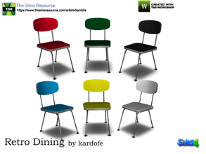 Sims 4 — kardofe_Retro Dining_DiningChair by kardofe — Retro inspiration chair in six bright colors options 