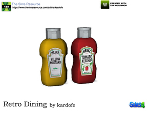 Sims 4 — kardofe_Retro Dining_Ketchup and mustard by kardofe — Ketchup and mustard, decorative 