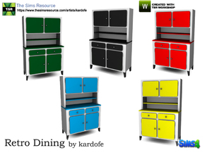 Sims 4 — kardofe_Retro Dining_Sideboard by kardofe — 50's sideboard in five color options 