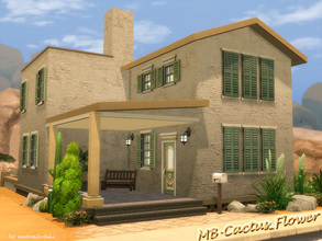 Sims 4 — MB-Cactus_Flower by matomibotaki — cute familiy home in spanish Finca style.Details: Half-closed entrance, hall,