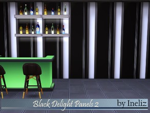 Sims 4 — Black Delight Panels 2 by Ineliz — A set of modern black and silver panels.