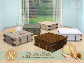 Sims 4 — Coastal coffee table trunk by SIMcredible! — by SIMcredibledesigns.com available at TSR 5 colors variations