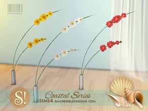 Sims 4 — Coastal flower by SIMcredible! — by SIMcredibledesigns.com available at TSR 3 colors variations