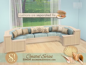 Sims 4 — Coastal sofa by SIMcredible! — by SIMcredibledesigns.com available at TSR 2 colors variations