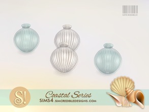 Sims 4 — Coastal glass vase by SIMcredible! — by SIMcredibledesigns.com available at TSR 2 colors variations