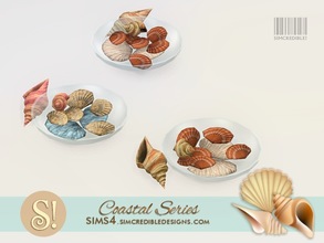 Sims 4 — Coastal shells bowl by SIMcredible! — by SIMcredibledesigns.com available at TSR 2 colors variations