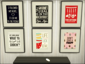 Sims 4 — Framed Quirky Kitchen Art by MadRadMandee — Cute and quirky kitchen and dining art with sassy quotes ;) Base