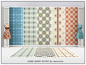 Sims 3 — Some More Retro_marcorse by marcorse — Five retro inspired patterns - All are found in Fabrics, except Six of