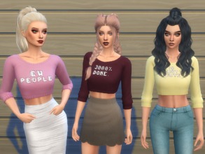Sims 4 — Kitena's recolors - Extra Crop Top by Trillyke - Mesh needed by Kitena — 5 recolors for Trillyke's Crop Top,