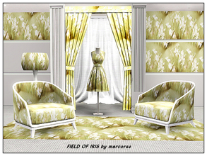 Sims 3 — Field of Iris_marcorse by marcorse — Fabric pattern: field of white native iris in a horizontal repeat design