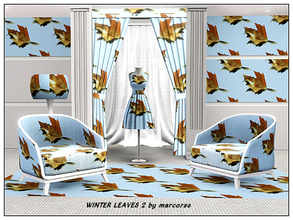 Sims 3 — Winter Leaves 2_marcorse by marcorse — Fabric pattern: brown and dry, single plane tree leaf in Winter