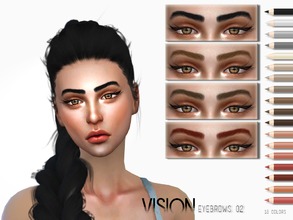 Sims 4 — Vision Eyebrows V02 by Torque3 — Thick, fuller eyebrows that are available in 18 colors, great for male sims as