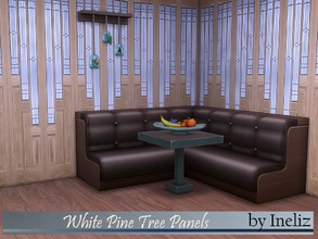 Sims 4 — White Pine Tree Panels by Ineliz — A set of white pine wooden panels in variety of designs. 