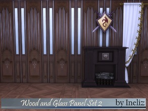 Sims 4 — Wood and Glass Panel Set 2 by Ineliz — A set of wooden panels.