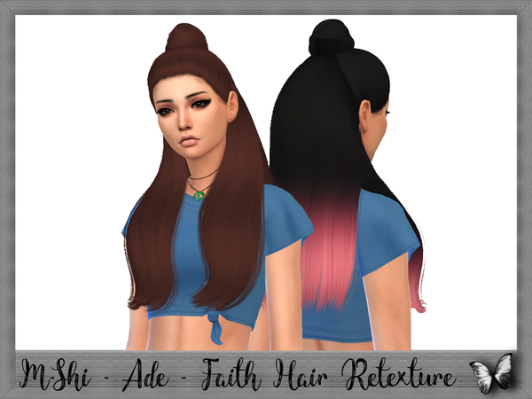 Sims 4 — M-Shi - Ade - Faith Hair Retexture (Mesh Needed) by mikerashi — -18 Colors -Texture made by Me -Custom thumbnail