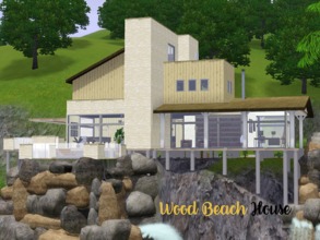 Sims 3 — Wood Beach House by OrphixCreations — A very modern wood getaway, quite useful when your Sims (and their pets)