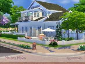 Sims 4 — House Rose by yvonnee2 — Lovely house for a big family. First floor kitchen , living room , bathroom , badroom .