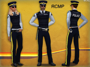 Sims 4 — Bruxel - RCMP Set by Bruxel — The uniform of the Royal Canadian Mounted Police (RCMP), Bold yellow stripes down