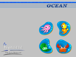 Sims 3 — Ocean Kids Wall Decal by NynaeveDesign — Ocean Kids Study - Poster Located in: Kids - Decor Decor - Paintings