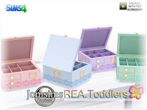Sims 4 — rea toddlers deco box for jewelry by jomsims — rea toddlers deco box for jewelry open