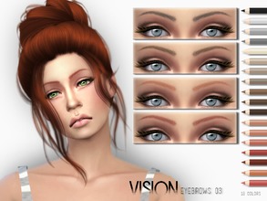 Sims 4 — Vision Eyebrows V03 by Torque3 — Detailed Eyebrows with fine/thin hair grain that are slightly raised, they are