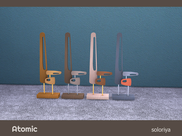 Sims 4 — Atomic Floor Scuplture by soloriya — Floor scuplture. Part of Atomic set. 4 color variations. Category: