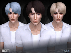 Sims 4 — Ade - Jungkook by Ade_Darma — New Hair mesh ll 27 colors ll Support HQ mod ll no morph ll smooth bones