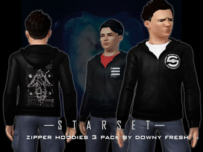 Sims 3 — Starset Zipper Hoodies 3 Pack by Downy Fresh by Downy Fresh — Starset Zipper hoodies, my favorite rock band from