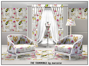Sims 3 — The Trimmings_marcorse by marcorse — Themed -pattern - wedding cake, rings, chanpagne and pretty shoes . . the