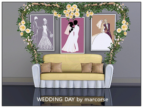 Sims 3 — Wedding Day_marcorse by marcorse — Three wedding day paintings in sketch style.