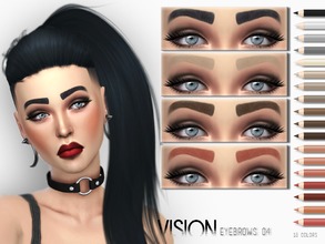 Sims 4 — Vision Eyebrows V04 by Torque3 — Shaped eyebrows with hair detail, the shaped method provides a fuller brow look