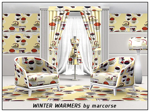 Sims 3 — Winter Warmers_marcorse by marcorse — themed pattern: cups of tea and coffee, with their respective accessories