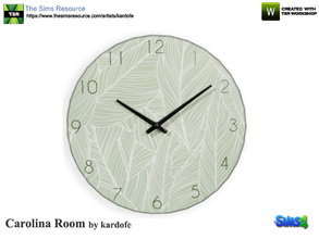 Sims 4 — kardofe_Carolina Room_Clock by kardofe — Wall clock decorated with leaves