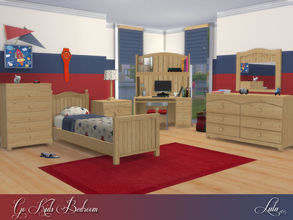 Sims 4 — Go Kids Bedroom  by Lulu265 — A bedroom tailor made for kids in 3 colour variations. The many objects can be