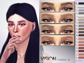 Sims 4 — Vision Eyebrows V05 by Torque3 — Detailed thick, fuller eyebrows that are unkempt and disheveled with a slight