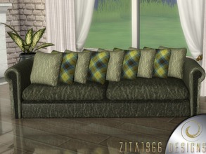 Sims 4 — Modern Living Green by ZitaRossouw2 — NEED THE MESH Cushions