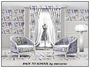 Sims 3 — Back to School_marcorse by marcorse — Themed pattern - school book with doodles on a back to school theme.