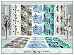 Sims 3 — Seamstress_marcorse by marcorse — Five collected patterns with dressmaking/fashion themes. All are found under