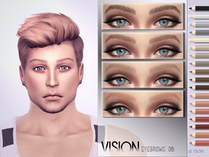 Sims 4 — Vision Eyebrows V06 by Torque3 — Detailed eyebrows with noticeable hair follicles, slight arch and medium