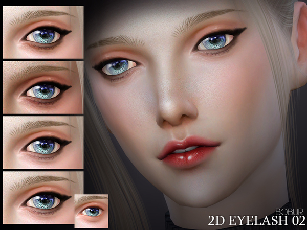Sims 4 — Bobur 2D Eyelash 02 by Bobur2 — new lashes for female 9 colors HQ enjoy