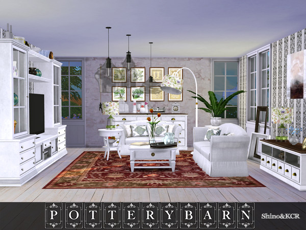 Sims 4 — Living Pottery Barn by ShinoKCR — Furniture inspired by Potterybarn - Part of the Series Sofa, Loveseat,