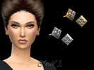 Sims 4 — NataliS_Four Crystals Stud Earrings by Natalis — Four Crystals Stud Earrings. 2 colors. FT-FA-FE