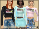 Sims 4 — Shortened Top by bukovka — The shortened top for women from teenager to adulthood. A new mesh is included. it is