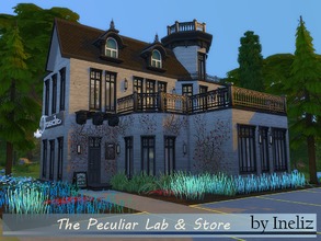 Sims 4 — The Peculiar Lab & Store by Ineliz — This retail store includes an underground laboratory, where your sims
