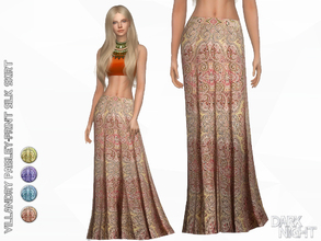 Sims 4 — Villandry Paisley-Print Silk Skirt by DarkNighTt — Villandry Paisley-Print Silk Skirt Printed skirt. Have 4