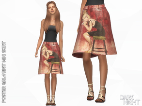 Sims 4 — Poster Girl-Print Mini Skirt by DarkNighTt — Poster Girl-Print Mini Skirt Printed skirt. Have 1 color. New mesh.