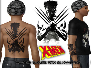 Sims 3 — Marvel's X-Men Wolverine Silhouette Tattoo by Downy Fresh — X-Men Tattoo for your comic loving sims! Features an